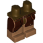 Набор LEGO Legs and Dark Brown Hips Legs with Tattered Dark Brown Leggings and Belt with Copper Buckle Print, Medium Dark Flesh