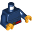 Набор LEGO Torso Bare Chest with Muscles Outline and Red Belt with X-Men Logo Belt Buckle Print / Dark Blue Arms / Bright Light Orange Hands, Темно-синий