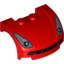 Набор LEGO Vehicle Mudguard 3 x 4 x 1 2/3 Curved Front with Headlights and Black Grille Print, Красный