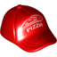 Набор LEGO Minifig Cap - Short Curved Bill with Seams and Button on Top with White 'PIZZA' and Pizza Slice Print, Красный