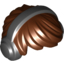 Набор LEGO Minifig Hair Short Tousled with Black Headphones Print, Красно-коричневый