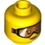 Набор LEGO Minifig Head Female Glasses with Orange Goggles and Buff Lipstick Print [Hollow Stud], Желтый