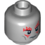 Набор LEGO Minifig Head Dual Sided Dark Bluish Gray Cheek Lines, Red Tattoos on Front and Back Print [Hollow Stud], Светлый сине-серый