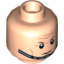Набор LEGO Minifig Head Dual Sided Brown Eyebrows, Cheek Lines, Forehead Lines, Smiling / Determined, Chin Strap Print [Hollow Stud], Light Flesh