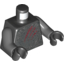 Набор LEGO Torso Armor with Silver Exoskeleton and Dark Red Claw Scratch Marks Print / Dark Bluish Gray Arms / Black Hands, Черный