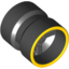 Набор LEGO Wheel 8 x 9 (for Slicks), Hole Notched for Wheels Holder Pin, Reinforced Back with Yellow Rim Edge Print, Черный