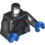 Набор LEGO Torso Robes with Silver Trim over Armor and Dark Red Wounds Print / Black Arms / Blue Hands, Черный