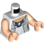Набор LEGO Torso LotR Dress with Metallic Silver Robe and Ornate Silver Brooch Print (Galadriel) / Light Flesh Arms / Light Flesh Hands, Белый