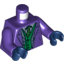 Набор LEGO Torso Batman Suit with Green and Sand Blue Vests and Green and Lime Tie Print (Joker) / Dark Purple Arms / Dark Blue Hands, Темно-фиолетовый