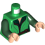 Набор LEGO Torso LotR Elven Robe over Dark Green Female Shirt, Gold Buckle Print / Dark Green Arms / Light Flesh Hands, Зеленый