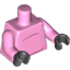 Набор LEGO Torso Belly Bump and Pig Tail on Reverse Print / Bright Pink Arms / Black Hands, Ярко-розовый