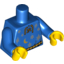 Набор LEGO Torso Lace-up Shirt with Moon and Stars and Gold Rope Belt Print / Blue Arms / Yellow Hands, Голубой