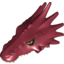 Набор LEGO Dragon Head (LotR) Upper Jaw with Spikes with Tan Teeth and Orange Eyes Print, Темно-красный