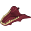 Набор LEGO Dragon Head (LotR) Lower Jaw with Spikes and Tan Teeth Print, Темно-красный