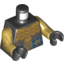 Набор LEGO Torso LotR Gold Armor and Blue Jeweled Belt Print / Pearl Gold Arms / Black Hands, Черный