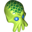 Набор LEGO Minifig Head Modified Alien with 4 Mouth Tentacles and Blue Eyes and Green Spots Print, Лайм