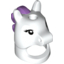 Набор LEGO Minifig Mask Horse with Hole in Top, Black Eyelashes and Medium Lavender Mane Print (Unicorn Girl), Белый