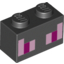 Набор LEGO Brick 1 x 2 with Pink and Magenta Rectangles Print, Черный