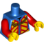 Набор LEGO Torso Castle King Jacket with Red and Yellow Chevrons and Gold Chain Print / Red Arms / Yellow Hands, Голубой