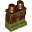 Набор LEGO Legs and Reddish Brown Hips with Tattered Dark Brown Leggings with Patch and Rope Belt Print, Оливковый