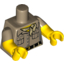 Набор LEGO Torso Female Shirt with 2 Pockets, Tan Scarf and Black Belt with Gold Buckle Print / Yellow Arms with Dark Tan Short Sleeves Print / Yellow Hands, Dark Tan
