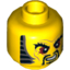 Набор LEGO Minifig Head Black Bushy Eyebrows, Red Eyes, Moustache and Goatee, Sideburns, Wrinkles Print [Hollow Stud], Желтый