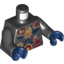 Набор LEGO Torso Dark Blue Muscles, Dark Red Straps and Armor and Fire Chi Emblem Print / Black Arms / Dark Blue Hands, Черный