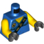 Набор LEGO Torso Ninjago Robe with Black Sash with Asian Characters Print (Jay 2015) / Yellow Arms / Black Hands, Голубой