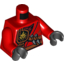 Набор LEGO Torso Ninjago Robe with Fire Power Emblem, Kunai Knives and Scabbard Print / Red Arms / Black Hands, Красный