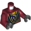 Набор LEGO Torso Robes with Black and Gold Belt and Trim, Tooth Necklace and Snake Head on Reverse Print / Dark Red Arms / Black Hands, Темно-красный