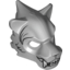 Набор LEGO Minifig Mask Tiger with White Fangs, Black Fur and Open Mouth with Teeth Print, Светлый сине-серый