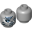 Набор LEGO Minifig Head Alien Chima Tiger Female with Fangs, Stripes, Sand Blue Fur and Light Blue Eyes Print (Sibress) [Hollow Stud], Светлый сине-серый