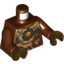 Набор LEGO Torso with Fur, Gold Mechanical Armor, Pouch and Fire Chi Emblem Print / Reddish Brown Arms / Dark Brown Hands, Красно-коричневый