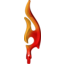 Набор LEGO Wave Rounded Double with Axle (Flame) with Marbled Bright Light Orange Pattern, Красный