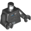 Набор LEGO Torso SW TIE Pilot, Detailed with Back Printing Print (Rebels Cartoon Style) / Black Arms / Black Hands, Черный