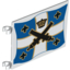 Набор LEGO Flag 6 x 4 with Crossed Cannons over Blue and White Cross with Yellow Outline Print on Both Sides, Белый