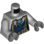 Набор LEGO Torso Feathers, Dark Blue Shirt, Dark Tan Belt and Suspenders and Blue Round Jewel (Chi) Print / Light Bluish Gray Arms / Dark Bluish Gray Hands, Светлый сине-серый
