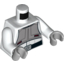 Набор LEGO Torso SW Imperial AT-DP Pilot with Light Bluish Gray Vest and Black Belt Print / White Arms / Light Bluish Gray Hands, Белый