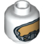 Набор LEGO Minifig Head Space Mask with Gold Face Port Print (Space Batman) [Hollow Stud], Белый