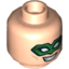 Набор LEGO Minifig Head Dual Sided Male Mask Green with Eyeholes and Smirk / Frown Print [Hollow Stud], Light Flesh