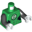 Набор LEGO Torso Muscles Outline with Green Lantern Logo on White Background Print / Black Arms / White Hands, Зеленый