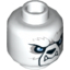 Набор LEGO Minifig Head Alien Chima Bear with Black Nose, White Fangs, Blue Eyes and Gray Tribal Markings on Reverse Print (Icebite) [Hollow Stud], Белый