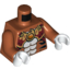 Набор LEGO Torso Black Bare Chest with Tiger Stripes, Dark Red and Gold Armor with Straps and Fire Chi Emblem Print / Dark Orange Arms / White Hands, Темно-оранжевый