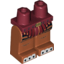 Набор LEGO Legs and Dark Red Hips with Dark Red and Gold Armor, Gold Belt Buckle, Black Tiger Stripes and White Claws Print, Темно-оранжевый