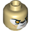 Набор LEGO Minifig Head Dual Sided Alien Chima Lion with Orange Eyes and Dark Brown Nose, Neutral / Stern Print [Hollow Stud], Tan