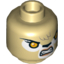 Набор LEGO Minifig Head Dual Sided Alien Chima Lion Female with Orange Eyes, Black Nose, Forelock, Crooked Smile / Bared Teeth Print [Hollow Stud], Tan