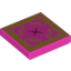Набор LEGO Tile 2 x 2 with Gold and Magenta Oriental Cushion Print, Темно-розовый