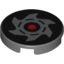 Набор LEGO Tile 2 x 2 Round with Black / Red Nindroid Logo Print, Темный сине-серый