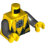 Набор LEGO Torso Suit Serrated with Muscles Outline and White Sinestro Logo Print / Black Arms / Yellow Hands, Желтый