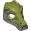 Набор LEGO Minifig Mask Crocodile with Metallic Silver Lower Jaw and Armor with Rivets and Dark Green Spots Print, Оливковый
